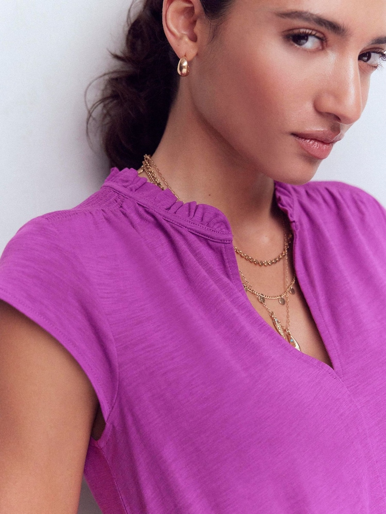 Boden Purple Alba Smocked Jersey Midi Dress - Image 2 of 6