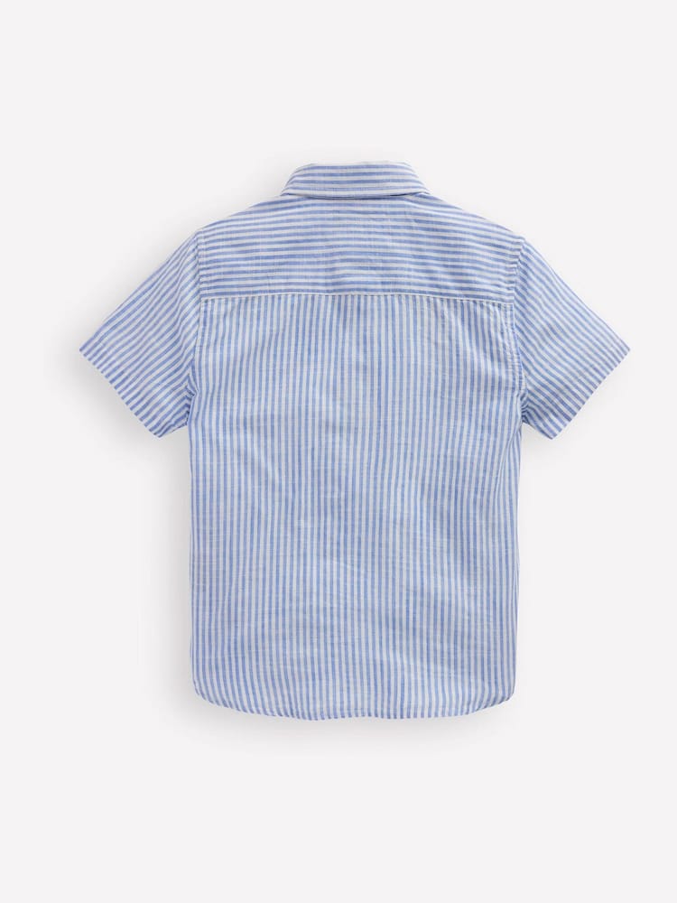 Boden Blue Embroidered Short Sleeve Shirt - Image 2 of 3