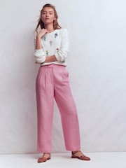 Boden Pink Bloomsbury Linen Trousers - Image 1 of 5