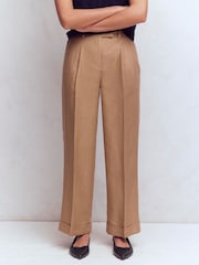 Boden Brown Chiswick Turn Up Crop Trousers - Image 3 of 5