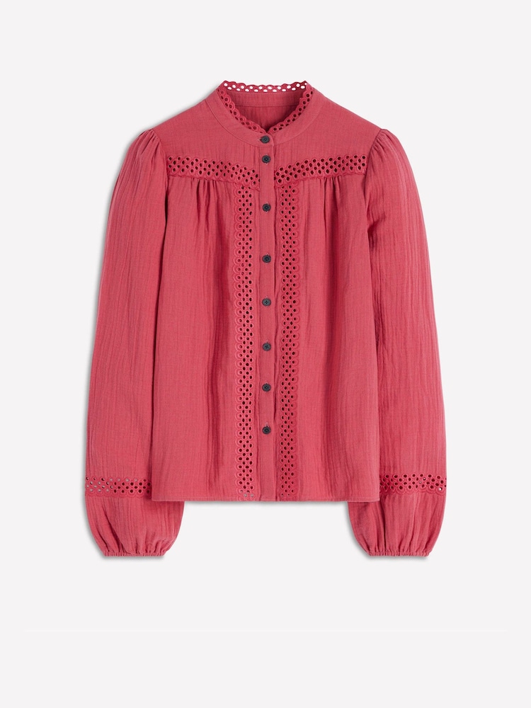 Boden Pink Broderie Double Cloth Top - Image 4 of 4 Boden Pink Broderie Double Cloth Top - Image 4 of 4