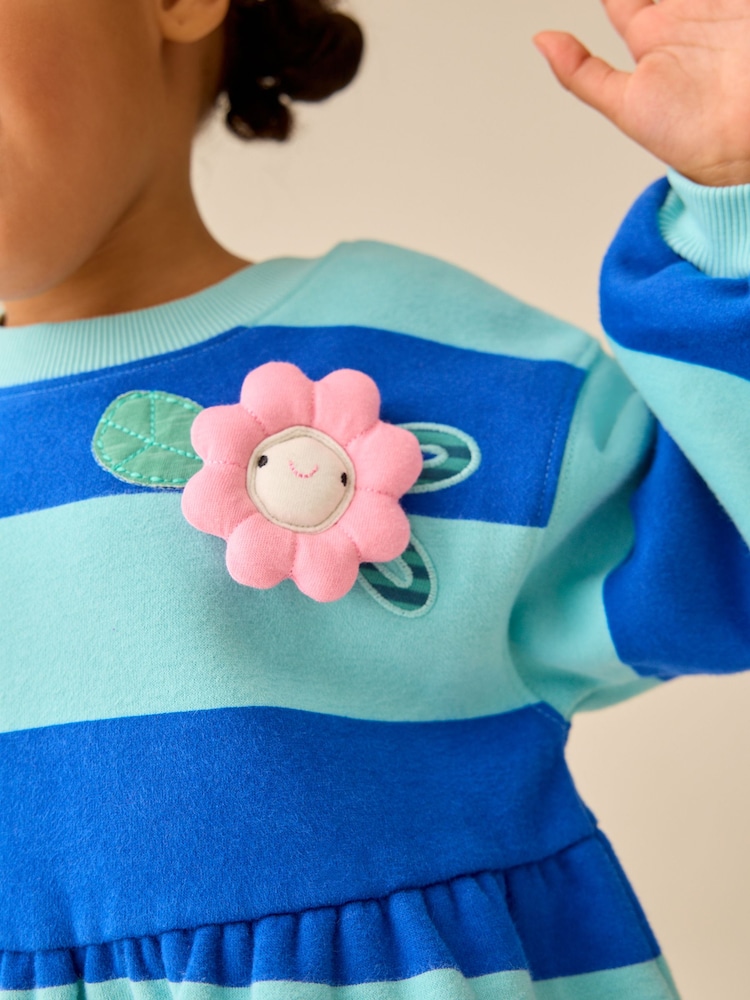 Blue/Navy Stripe Bunny - שמלת סווטשירט עם שרוול ארוך (גיל 3 חודשים עד 7 שנים) - תמונה 5 מתוך 5 Blue/Navy Stripe Bunny - שמלת סווטשירט עם שרוול ארוך (גיל 3 חודשים עד 7 שנים) - תמונה 5 מתוך 5