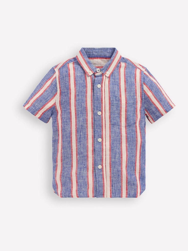 Boden Blue Cotton Linen Shirt - Image 1 of 3