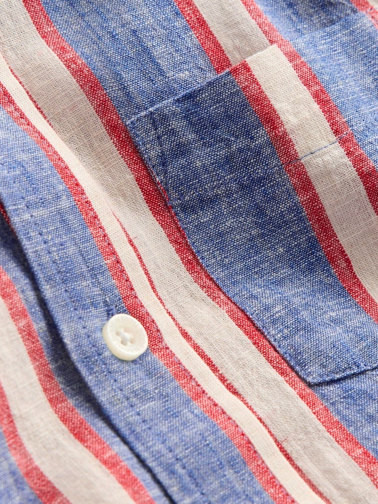 Boden Blue Cotton Linen Shirt - Image 3 of 3