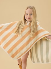 KIDLY by MORI Orange Soft Towelling Hooded Reversible Poncho - Image 1 of 3