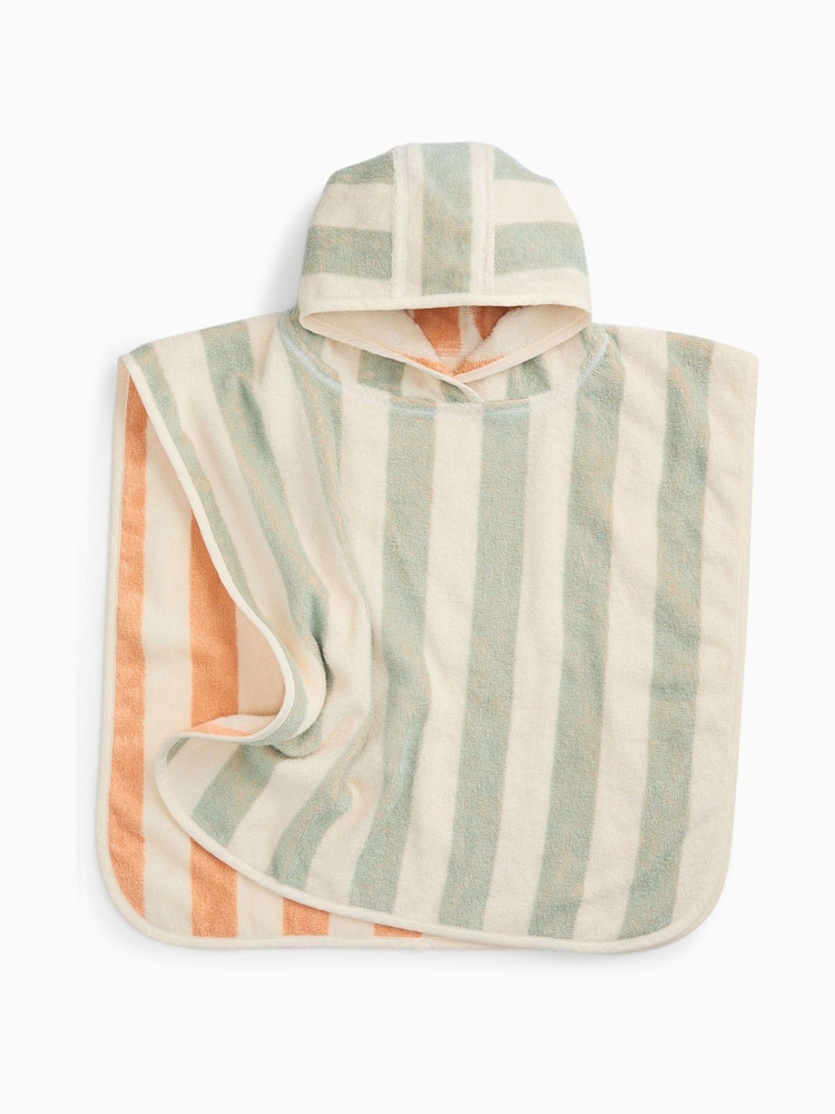 KIDLY by MORI Orange Soft Towelling Hooded Reversible Poncho - Image 3 of 3