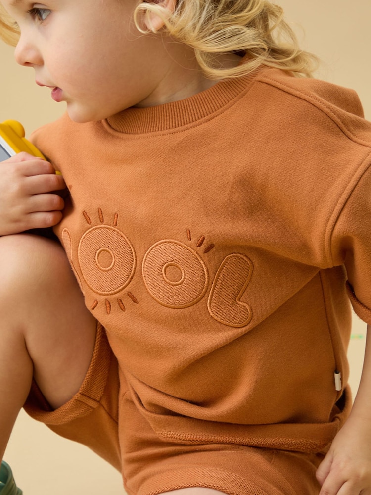 KIDLY by MORI Brown Kool Oversized Loopback Soft Cotton T-Shirt - Image 2 of 5 KIDLY by MORI Brown Kool Oversized Loopback Soft Cotton T-Shirt - Image 2 of 5