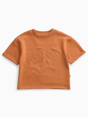 KIDLY by MORI Brown Kool Oversized Loopback Soft Cotton T-Shirt - Image 4 of 5