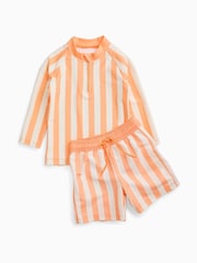 KIDLY by MORI Orange Sunsafe Zip Rash Vest - Image 1 of 3
