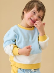 Κίτρινο - Φούτερ KIDLY by MORI Colorblock από απαλό βαμβάκι με φαρδιά μανίκια - Εικόνα 1 από 6