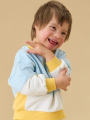 Κίτρινο - Φούτερ KIDLY by MORI Colorblock από απαλό βαμβάκι με φαρδιά μανίκια - Εικόνα 2 από 6