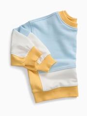 Κίτρινο - Φούτερ KIDLY by MORI Colorblock από απαλό βαμβάκι με φαρδιά μανίκια - Εικόνα 5 από 6