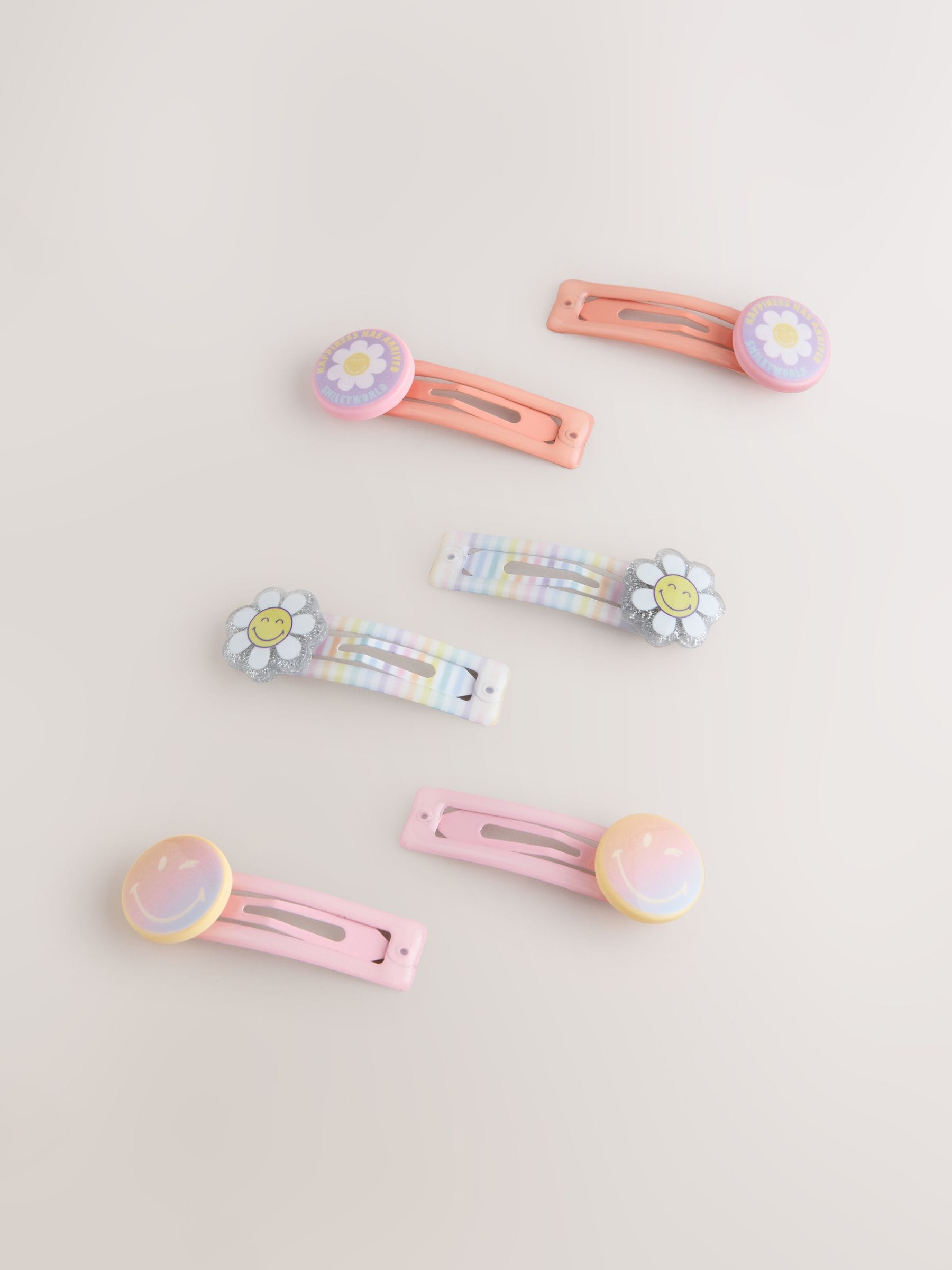 Buy Pink Smiley Flower Hair Clips 6 Pack from the Next UK online shop