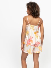 Cyberjammies Pink Floral Stripe Print Cami And Shorts Set - Image 3 of 4