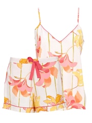 Cyberjammies Pink Floral Stripe Print Cami And Shorts Set - Image 4 of 4