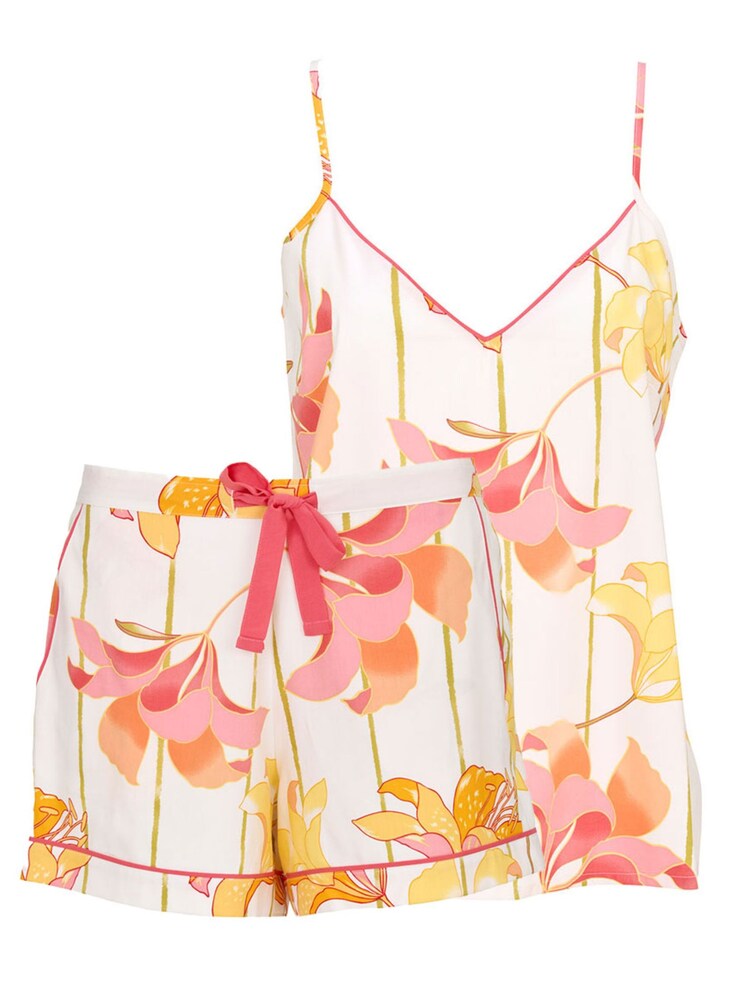Cyberjammies Pink Floral Stripe Print Cami And Shorts Set - Image 4 of 4