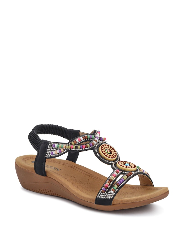 أسود - Pavers Beaded Comfort Fitting Sandals - صورة 2 من 5 أسود - Pavers Beaded Comfort Fitting Sandals - صورة 2 من 5