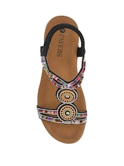 أسود - Pavers Beaded Comfort Fitting Sandals - صورة 4 من 5