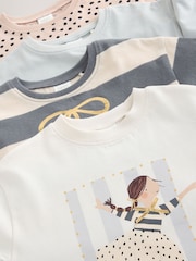 Stripe/Ballet - អាវយឺតដៃវែង 4 កញ្ចប់ (3mths-7ឆ្នាំ) - រូបភាព 7 នៃ 8