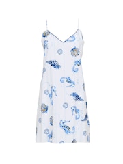 Cyberjammies Blue Sea Horse Stripe Print Strappy Short Nighdress - Image 4 of 4