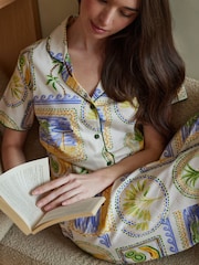 Cyberjammies Postcard Print Wide Leg Pyjamas Set - Imaginea 1 din 4