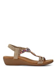 بيج - Pavers Beaded Comfort Fitting Sandals - صورة 2 من 5