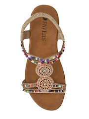 بيج - Pavers Beaded Comfort Fitting Sandals - صورة 4 من 5