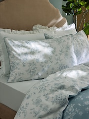 Laura Ashley Chalk Blue Aneta Floral 100% Cotton Pillowcases - Image 1 of 4