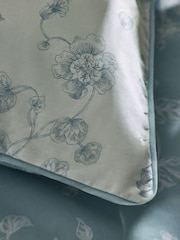 Laura Ashley Chalk Blue Aneta Floral 100% Cotton Pillowcases - Image 3 of 4