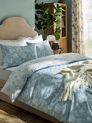 Laura Ashley Chalk Blue Aneta Floral 100% Cotton Duvet Cover and Pillowcase Set - Image 1 of 7