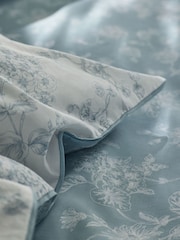 Laura Ashley Chalk Blue Aneta Floral 100% Cotton Duvet Cover and Pillowcase Set - Image 5 of 7