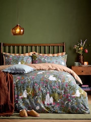 Furn Multi Bootanical Forest Reversible Duvet Cover and Pillowcase Set - Image 1 of 4