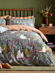 Furn Multi Bootanical Forest Reversible Duvet Cover and Pillowcase Set - Image 4 of 4