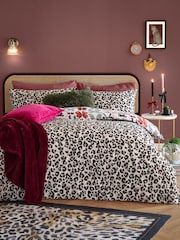 Furn Leopard Mila Bows Reversible Duvet Cover and Pillowcase Set - Image 3 of 4