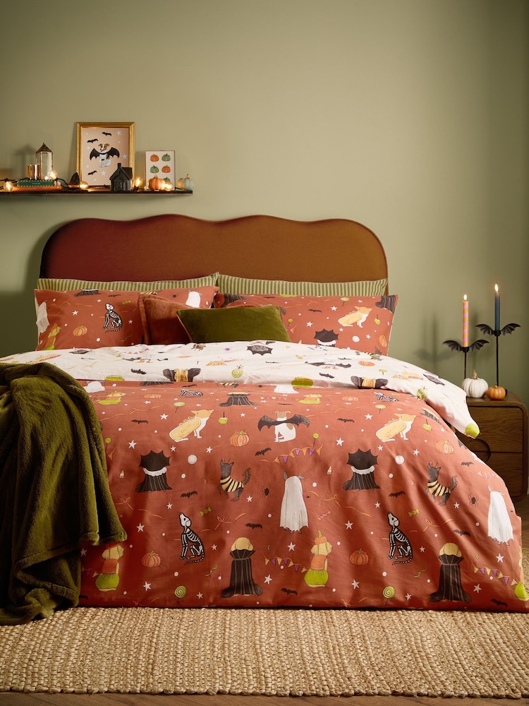 Furn Linen Howl-O-Ween Reversible Duvet Cover and Pillowcase Set - Image 2 of 4