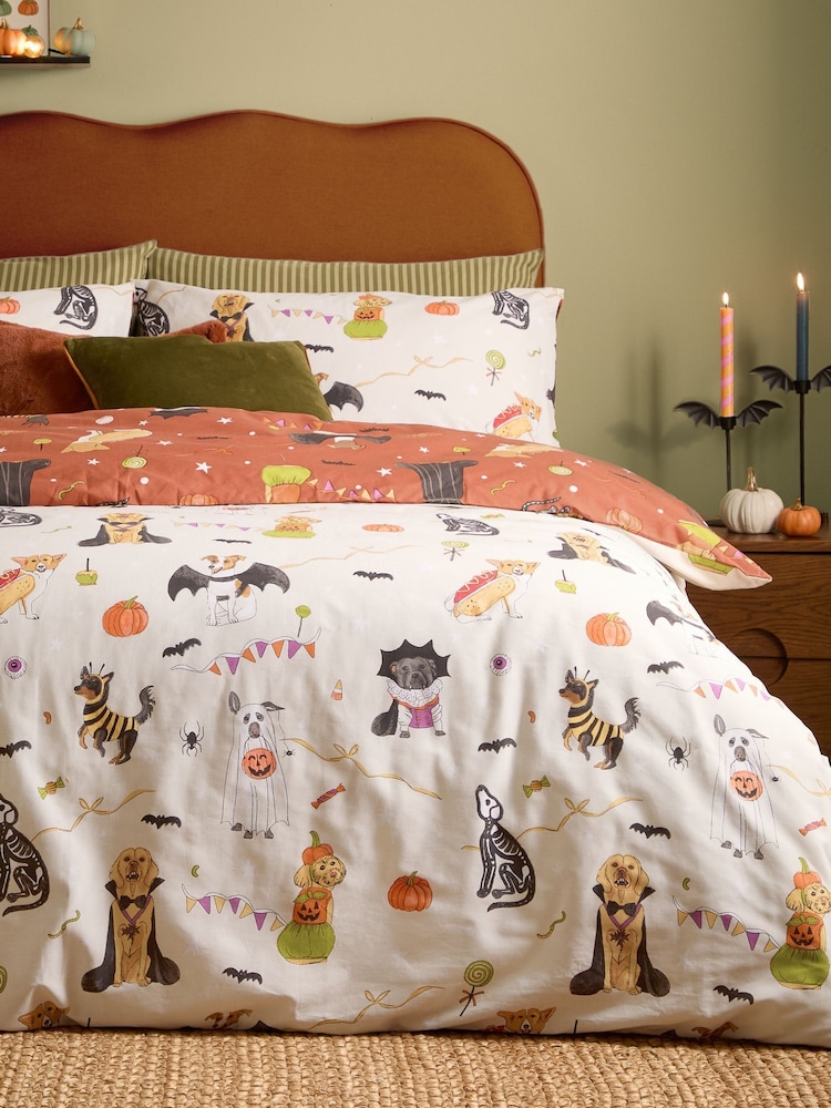 Furn Linen Howl-O-Ween Reversible Duvet Cover and Pillowcase Set - Image 4 of 4