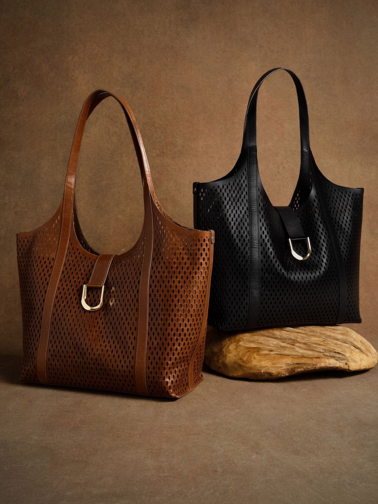 Mint Velvet Brown Harlow Leather Tote Bag - Image 5 of 5