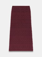 Mint Velvet Red Cotton Pointelle Knit Skirt - Image 5 of 6