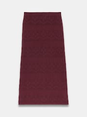 Mint Velvet Red Cotton Pointelle Knit Skirt - Image 6 of 6