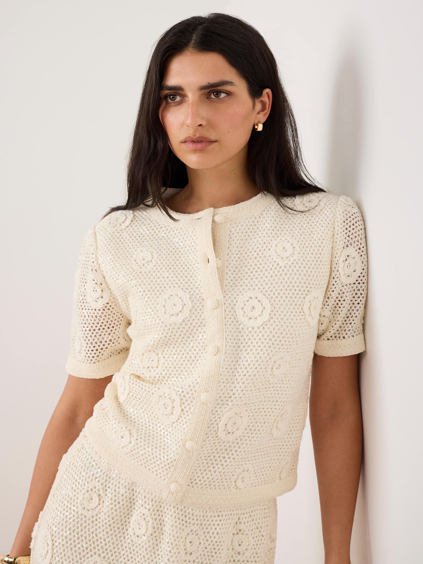 Buy Mint Velvet Natural Cotton Sequin Flower Crochet Top from Next USA