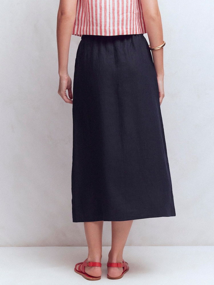 Boden Blue Layla Linen Skirt - Image 1 of 5