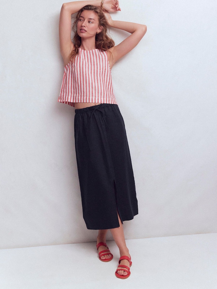 Boden Blue Layla Linen Skirt - Image 2 of 5