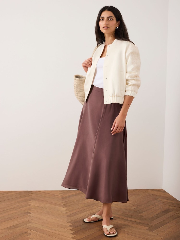 Mint Velvet Cream Satin Lace Trim Bomber Jacket - Image 2 of 8