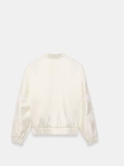 Mint Velvet Cream Satin Lace Trim Bomber Jacket - Image 8 of 8