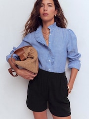 Boden Black Pull-On Double Cloth Shorts - Image 1 of 6