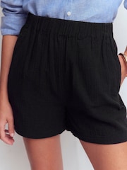 Boden Black Pull-On Double Cloth Shorts - Image 2 of 6