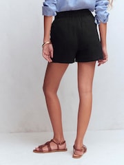 Boden Black Pull-On Double Cloth Shorts - Image 3 of 6