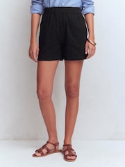 Boden Black Pull-On Double Cloth Shorts - Image 5 of 6