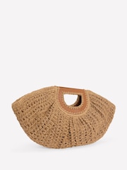 Boden Natural Raffia Moon Clutch - Image 3 of 6