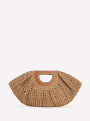 Boden Natural Raffia Moon Clutch - Image 4 of 6